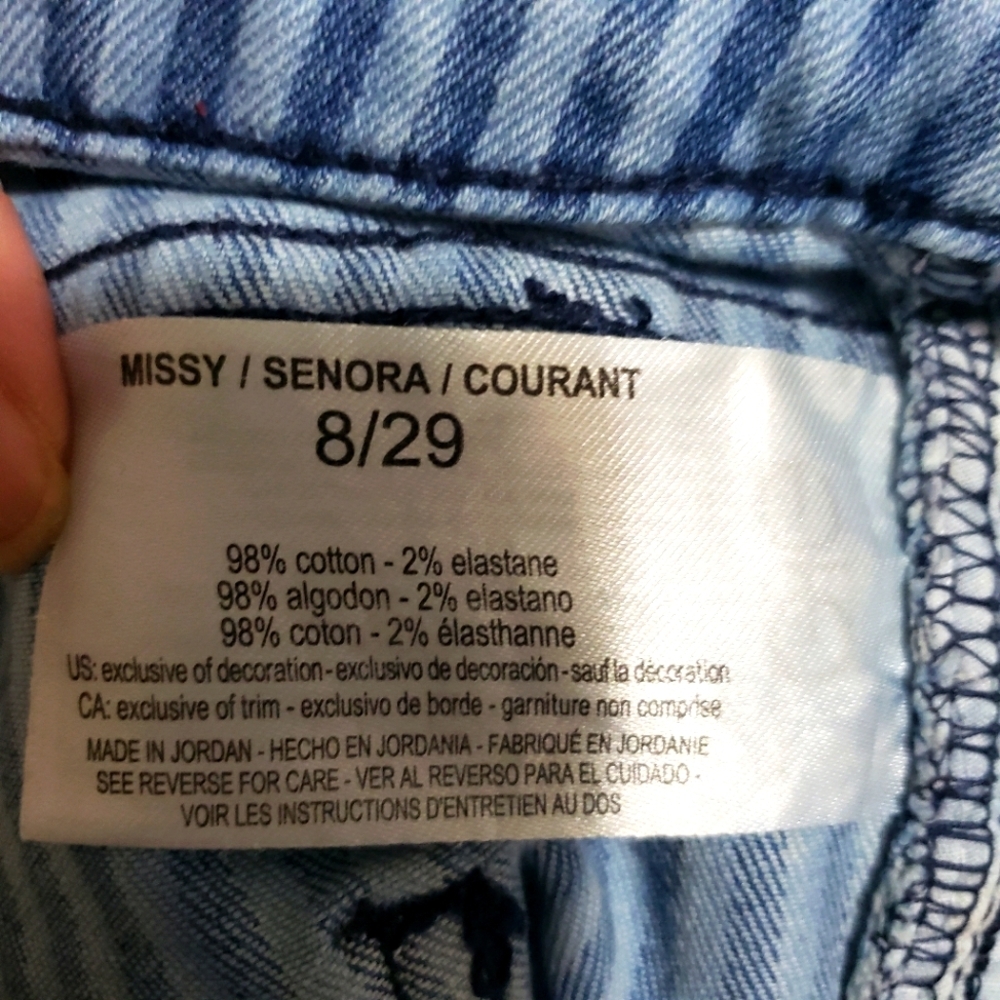 VINTAGE X AMERICA....Striped High rise  Blue Jeans...size:8/29 - Picture 11 of 11